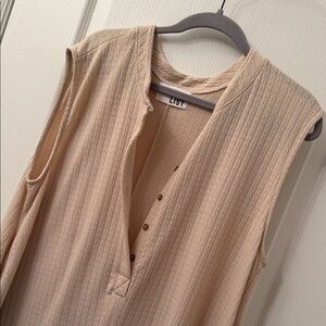 BUCKETLIST Sleeveless Tan Wide Leg Jumpsuit